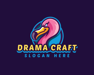 Flamingo Gaming Bird logo design