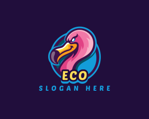 Flamingo Gaming Bird logo design