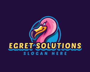 Flamingo Gaming Bird logo design