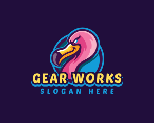 Flamingo Gaming Bird logo design