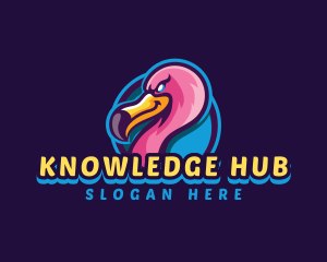 Arcade - Flamingo Gaming Bird logo design