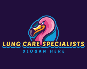 Flamingo Gaming Bird logo design