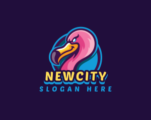 Flamingo Gaming Bird logo design