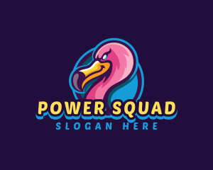 Squad - Flamingo Gaming Bird logo design