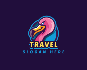 Flamingo Gaming Bird logo design