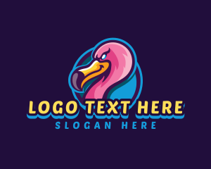 Karate - Flamingo Gaming Bird logo design