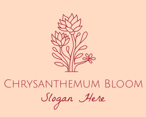 Chrysanthemum - Nature Wild Flowers logo design