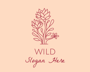 Nature Wild Flowers  logo design