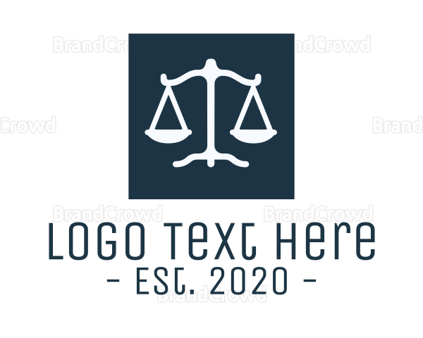 Legal Attorney Scales Square Logo