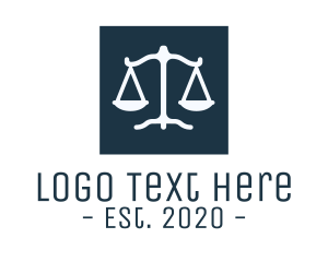 Court House - Legal Attorney Scales Square logo design