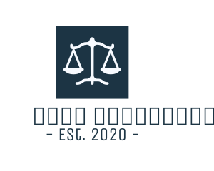 Justice - Legal Attorney Scales Square logo design