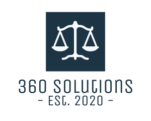 Legal Attorney Scales Square logo design