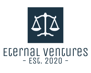 Legal Attorney Scales Square logo design