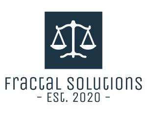 Legal Attorney Scales Square logo design