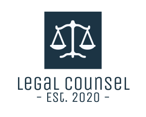 Legal Attorney Scales Square logo design