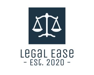 Legal Attorney Scales Square logo design
