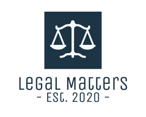 Legal Attorney Scales Square logo design