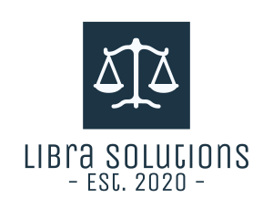 Legal Attorney Scales Square logo design