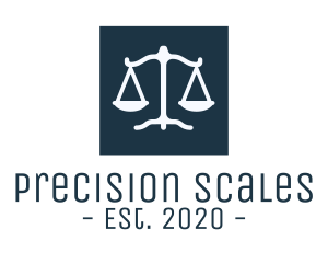 Legal Attorney Scales Square logo design