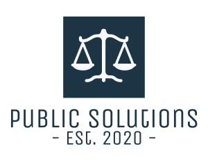 Government - Legal Attorney Scales Square logo design