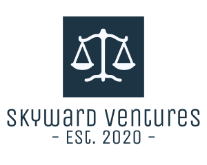 Legal Attorney Scales Square logo design