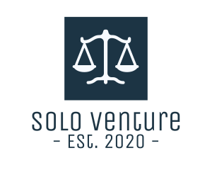 Legal Attorney Scales Square logo design