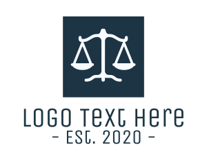 Government - Legal Attorney Scales Square logo design