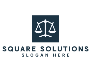 Legal Attorney Scales Square logo design