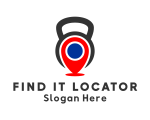 Locator - Kettlebell Gym Location logo design