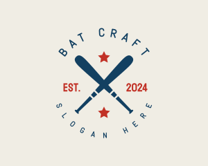 Baseball Bat Stars logo design