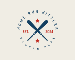 Baseball - Baseball Bat Stars logo design