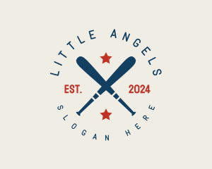 Baseball Bat Stars logo design