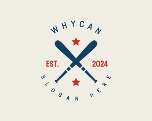Catcher - Baseball Bat Stars logo design
