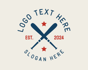 Softball - Baseball Bat Stars logo design