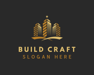 Skyscraper Building Towers logo design