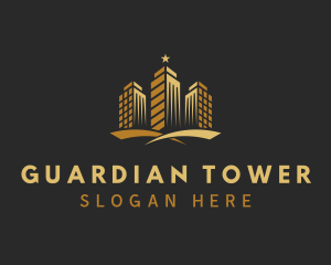 Skyscraper Building Towers logo design