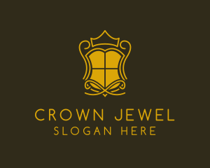 Crown - Shield Crown Crest logo design