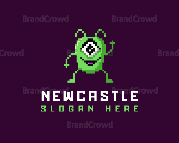 Pixelated Arcade Alien Logo