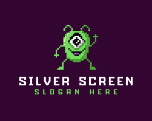 Pixelated Arcade Alien Logo