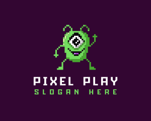 Arcade - Pixelated Arcade Alien logo design