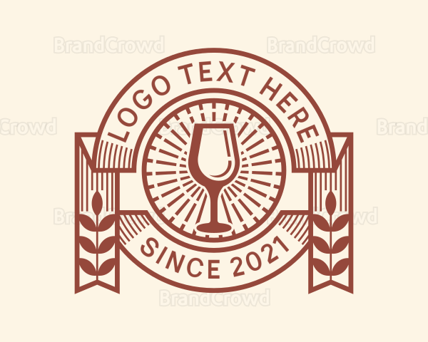 Wine Beverage Badge Logo