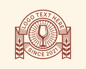 Beer - Wine Beverage Badge logo design