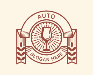 Wine Beverage Badge Logo