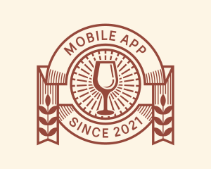 Lounge - Wine Beverage Badge logo design