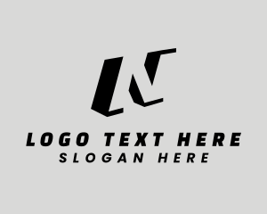 Negative Space - Generic Black and White Letter N logo design