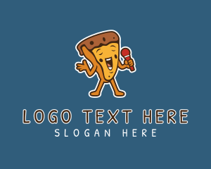 Pop Icon - Singing Karaoke Pizza logo design