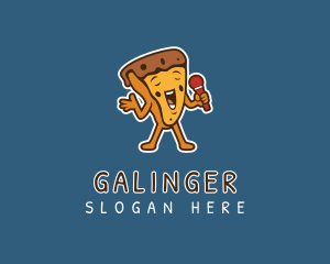 Dining - Singing Karaoke Pizza logo design