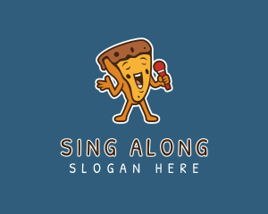 Karaoke - Singing Karaoke Pizza logo design