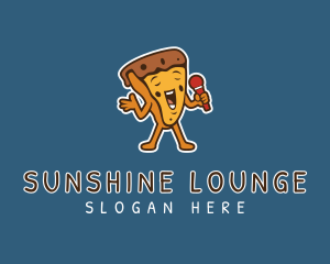 Singing Karaoke Pizza logo design