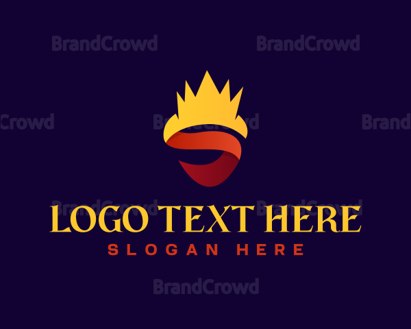 Gradient Crown Letter S Logo